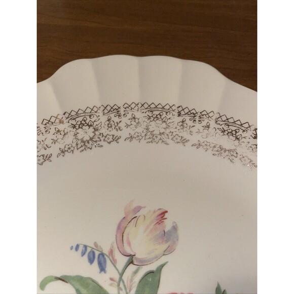 Vintage Fairbanks Ward China SHARON Serving Plate 22k Gold Trim 12" x 9 1/2" - Picture 3 of 16